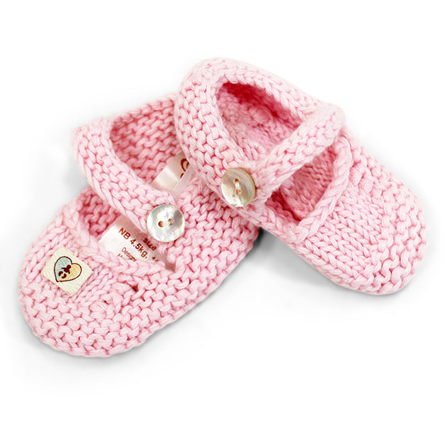 100% Cotton Crochet Baby Booties - Pink