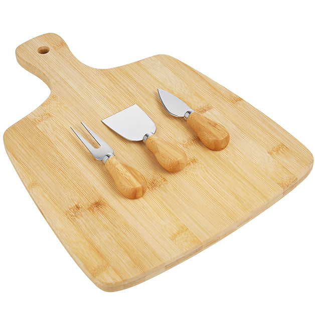 Bamboo Cheese Board & Knives Set