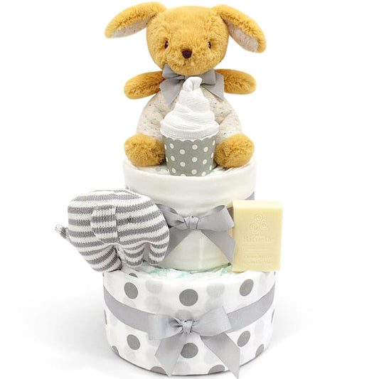 Oh So Snuggly Puppy Two Tier Nappy Cake