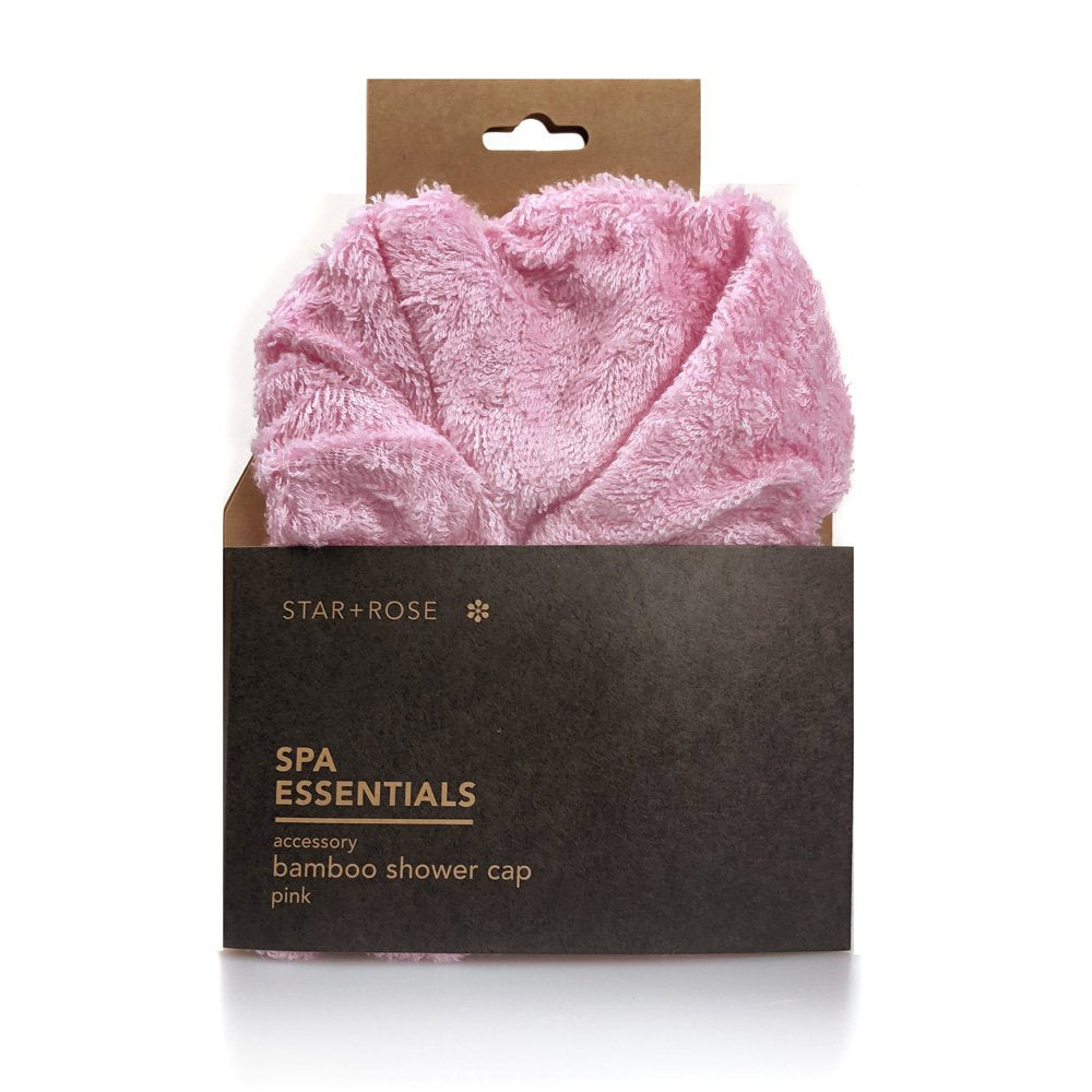 Star + Rose Bamboo Shower Cap - Pink