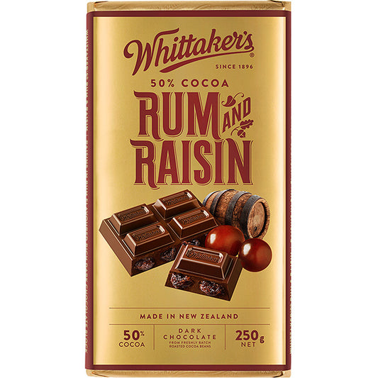 Whittaker's Dark Rum & Raisin Chocolate 250g